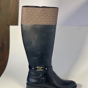 Michael Kors Black and Brown Riding Boots